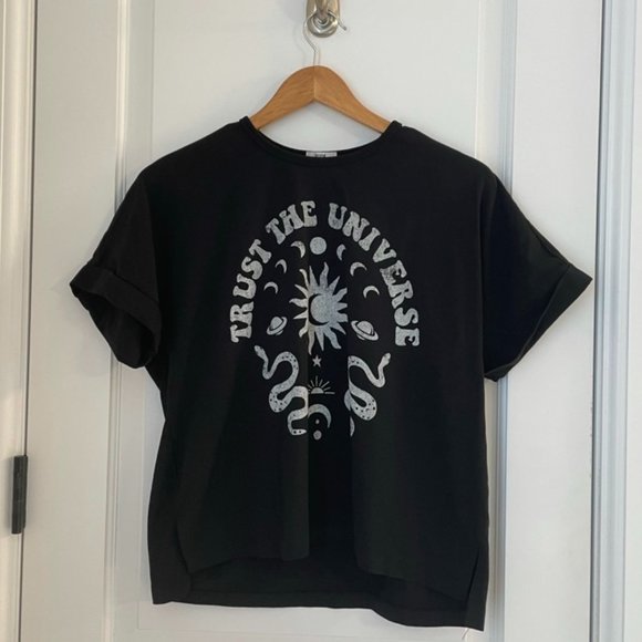 Ardene Tops - Basic Black Graphic Tee